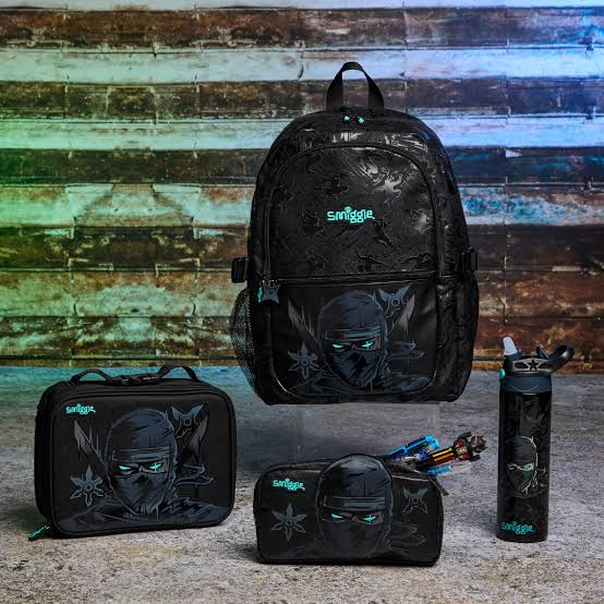 Smiggle Black Ninja Backpack 17 inch