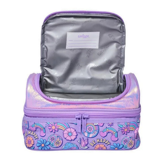 Smiggle Lilac Butterfly Lunch Bag Double Decker