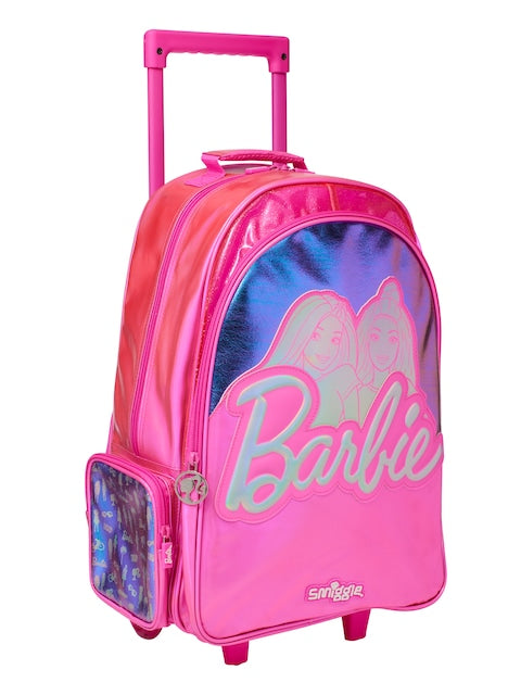 Smiggle Barbie Light Up Trolley Backpack 18 inch + Lunch Bag