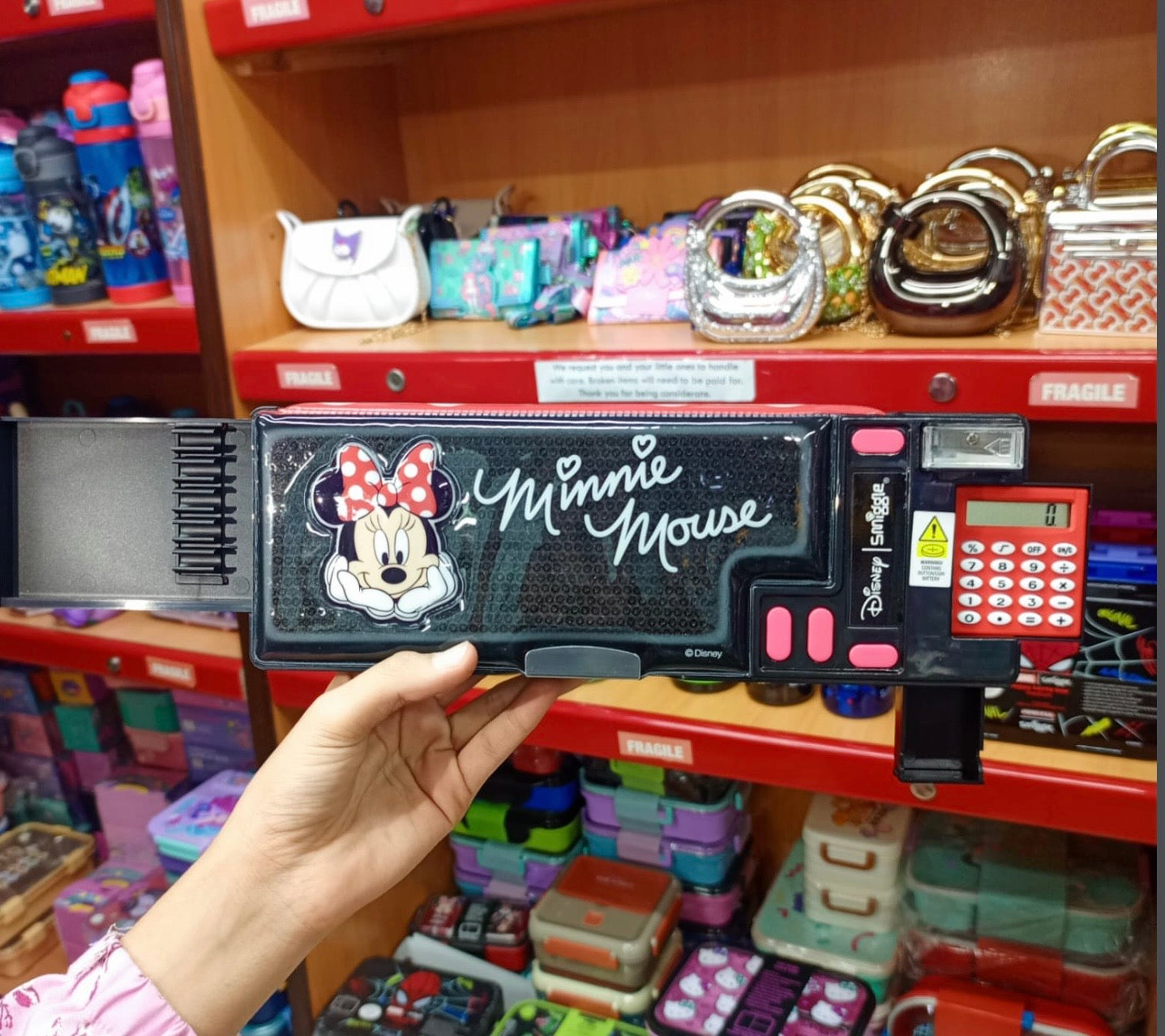 SMIGGLE Minnie Mouse-Red POP OUT CALCULATOR PENCIL CASE