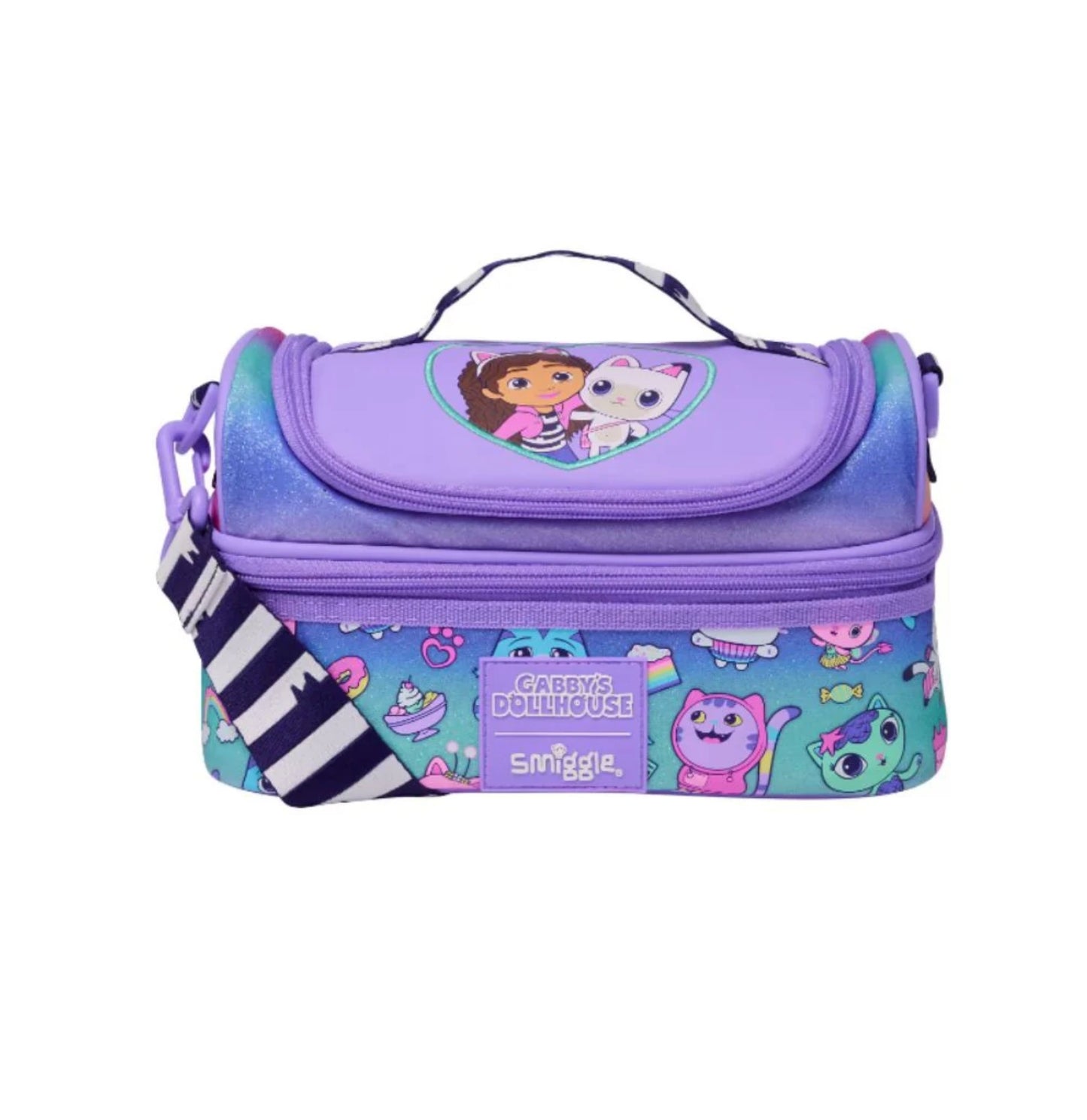 Smiggle Gabby's Dollhouse Double Decker Lunchbag With Strap