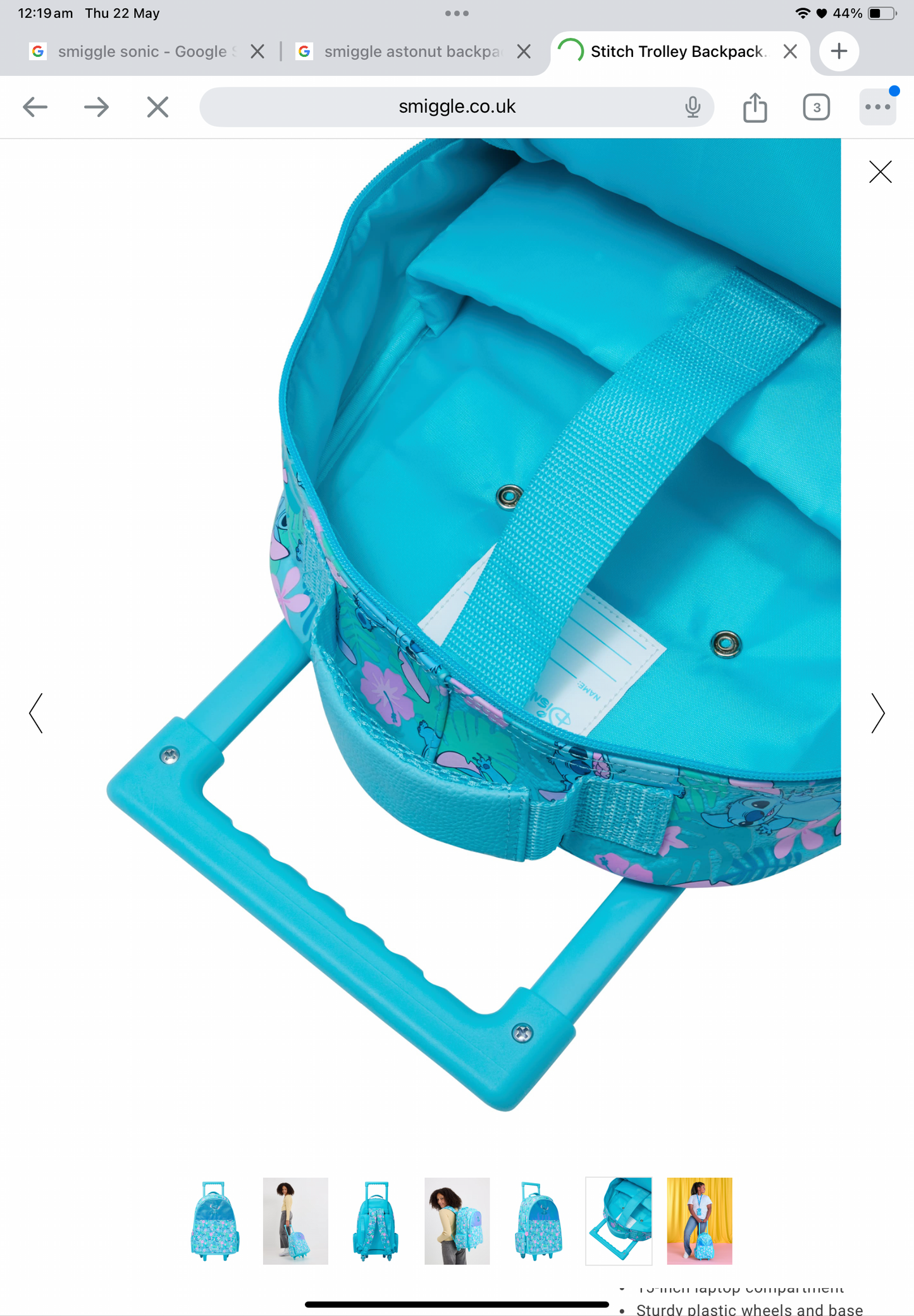 Smiggle Stitch Trolley With Light Up Wheels Bundle 4 Pieces 18 inch