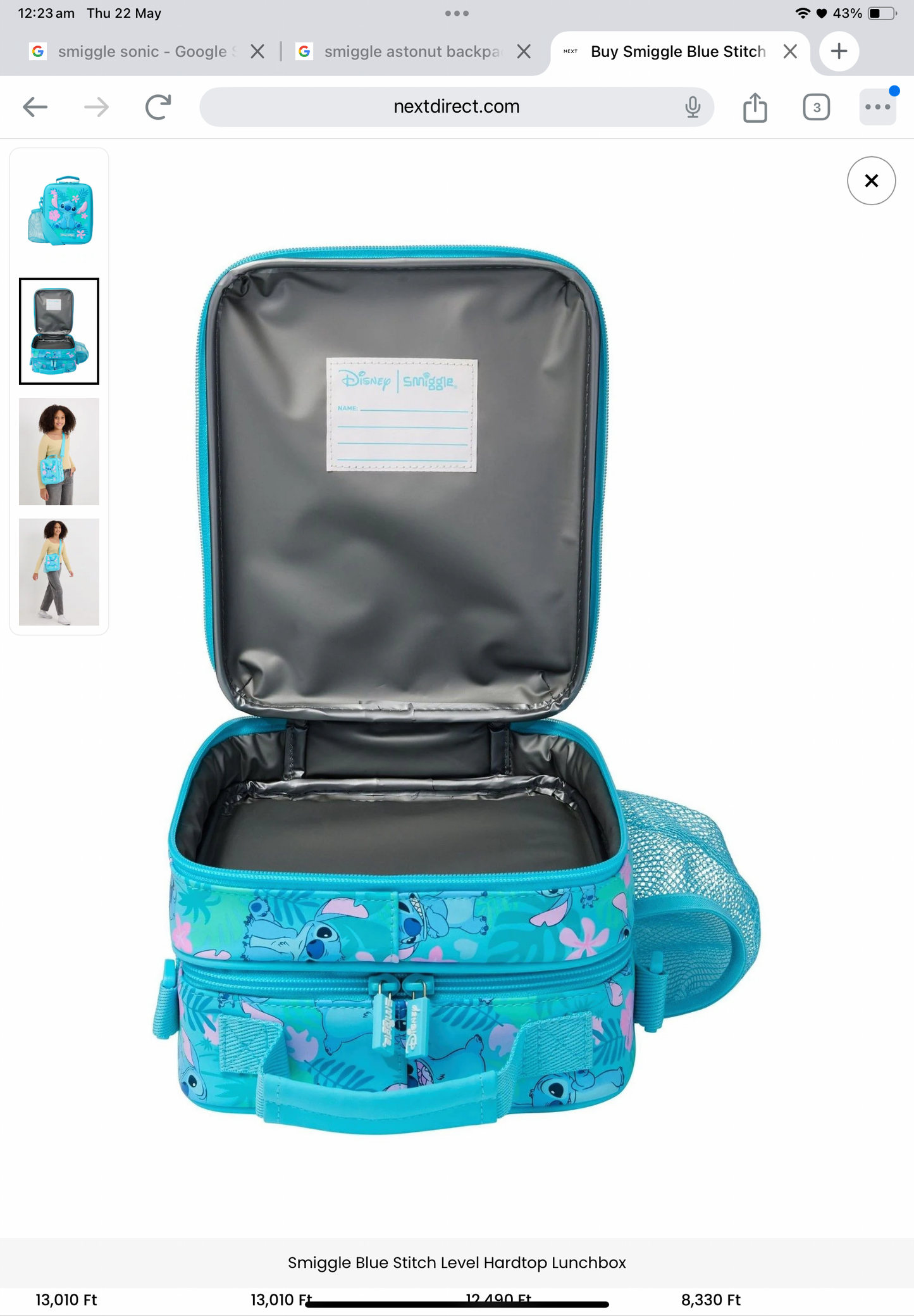 Smiggle Stitch Hardtop Double Decker Lunchbag With Strap