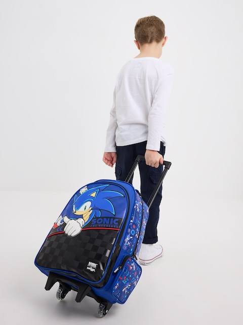 Smiggle Sonic Trolley Backpack With Light Up Wheels 18 inch