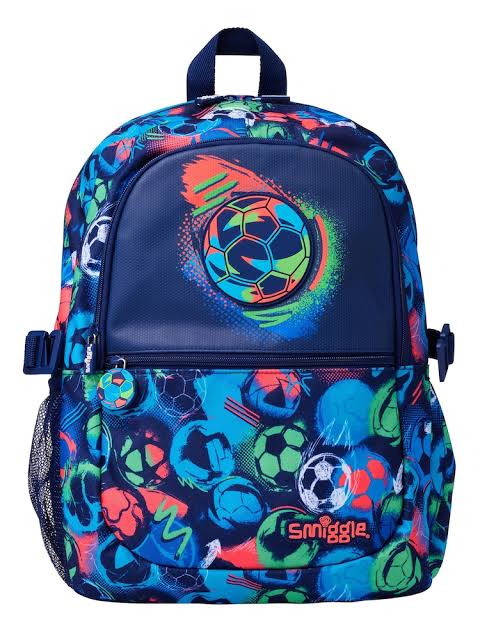 Smiggle Football Blue Backpack 17 inch