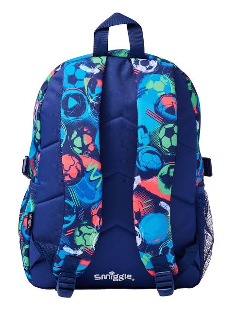 Smiggle Football Blue Backpack 17 inch