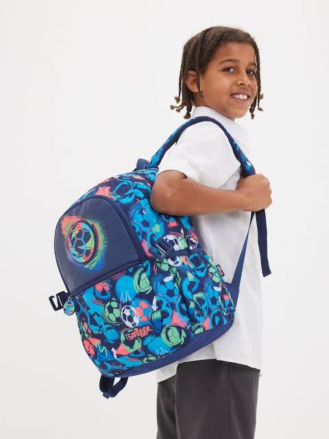 Smiggle Football Blue Backpack 17 inch