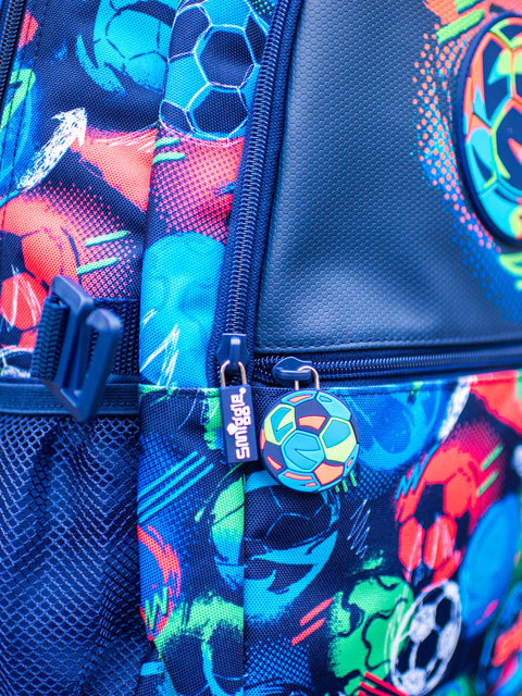 Smiggle Football Blue Backpack 17 inch