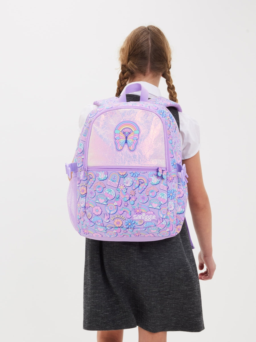 Smiggle Lilac Butterfly Backpack 17 inch
