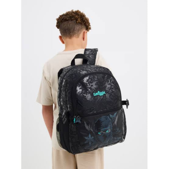 Smiggle Black Ninja Backpack 17 inch