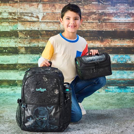 Smiggle Black Ninja Backpack 17 inch