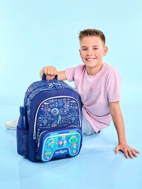 Smiggle Blue Beta Backpack 17 inch