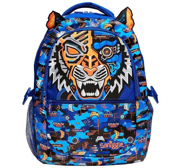 Smiggle Hey There Navy Tiger Backpack 17 inch