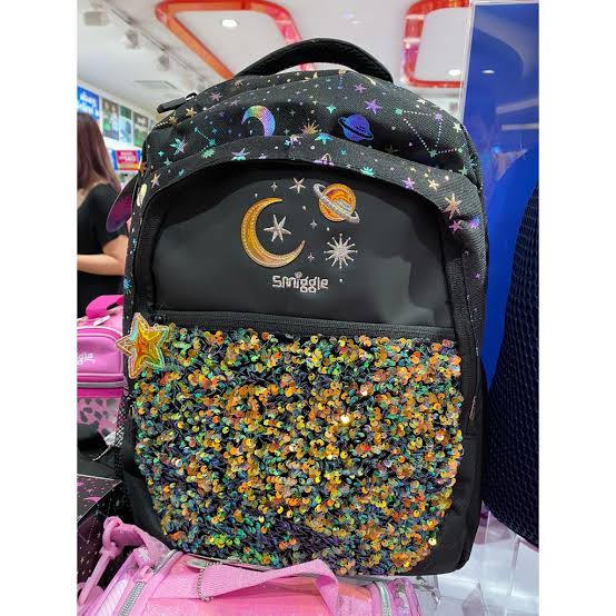 Smiggle Lunar black x gold 17 inch backpack