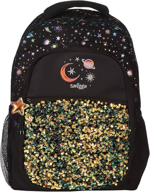 Smiggle Lunar black x gold 17 inch backpack