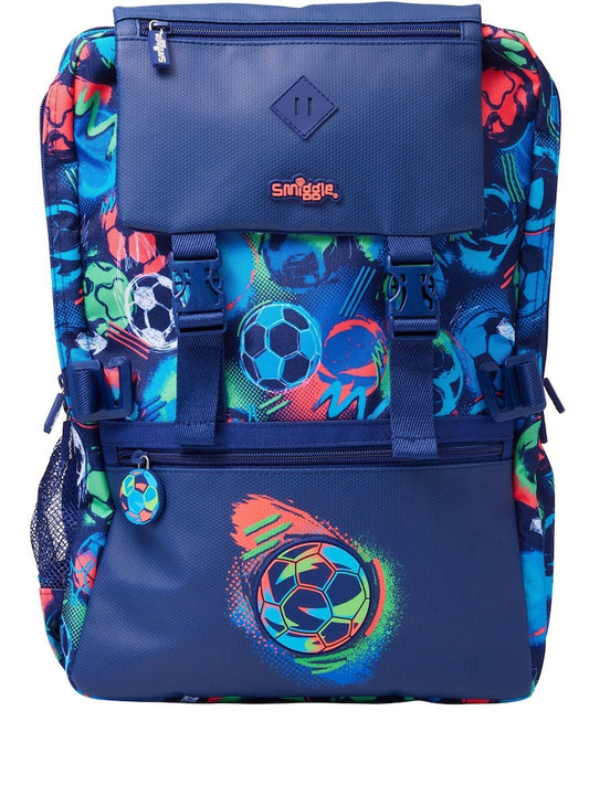 Smiggle Football Blue Backpack 18 inch