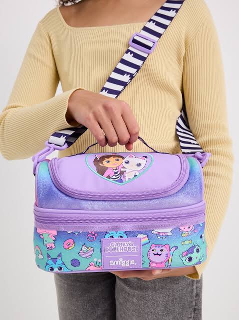 Smiggle Gabby's Dollhouse Double Decker Lunchbag With Strap