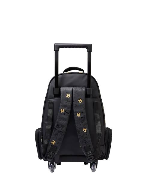 Smiggle Football BlackxGold Trolley With Light Up Wheels 18 inch