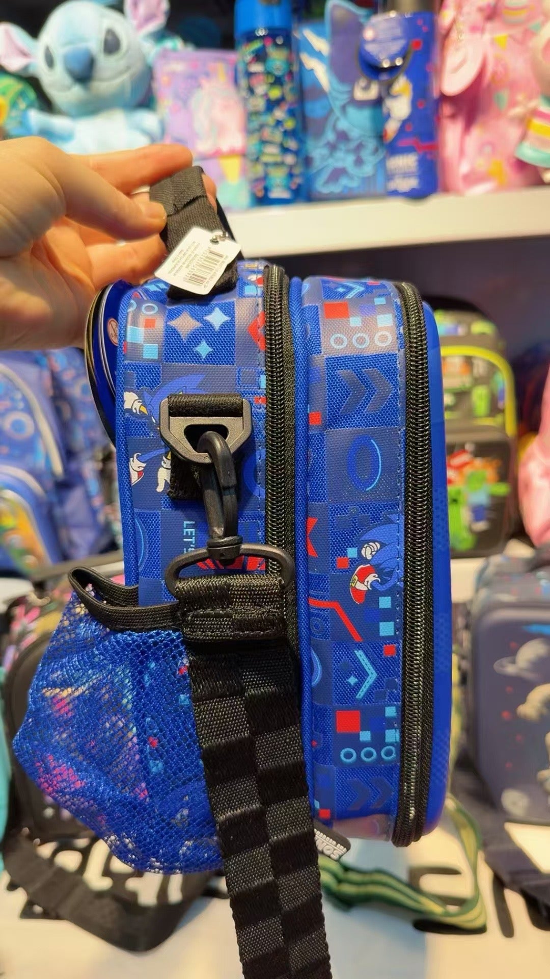 Smiggle Sonic Hardtop Double Decker Lunchbag With Strap