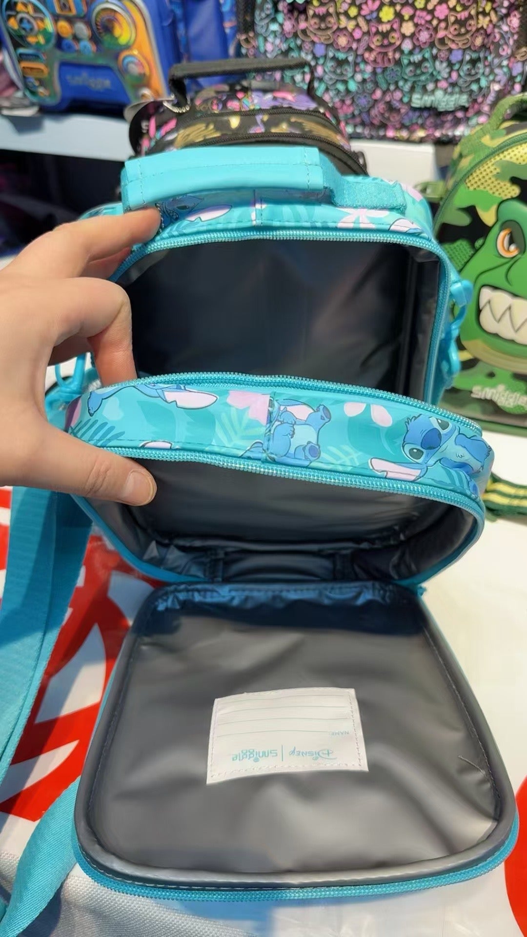 Smiggle Stitch Hardtop Double Decker Lunchbag With Strap