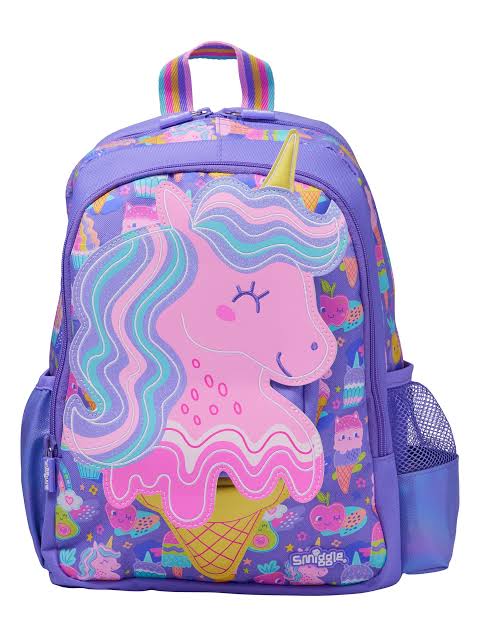Smiggle Purple Hi There Unicorn Junior 15 inch Backpack