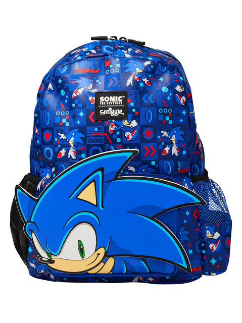 Smiggle Sonic Junior Character Hoodie Backpack 14 inch