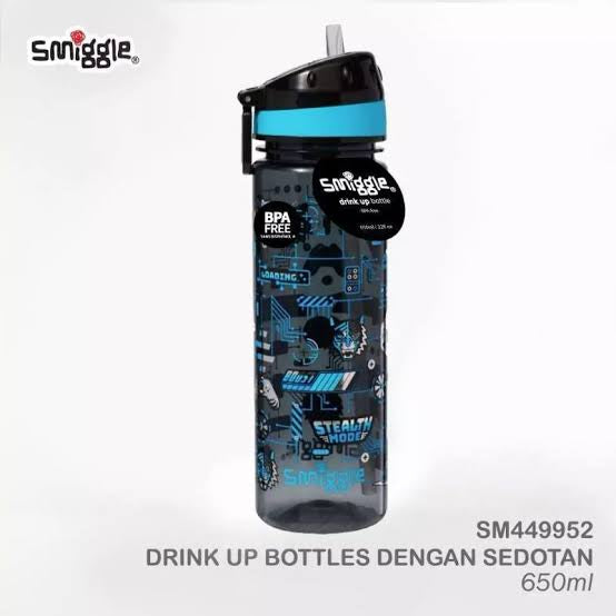 Smiggle Tiger Blue Water Bottle 650Ml