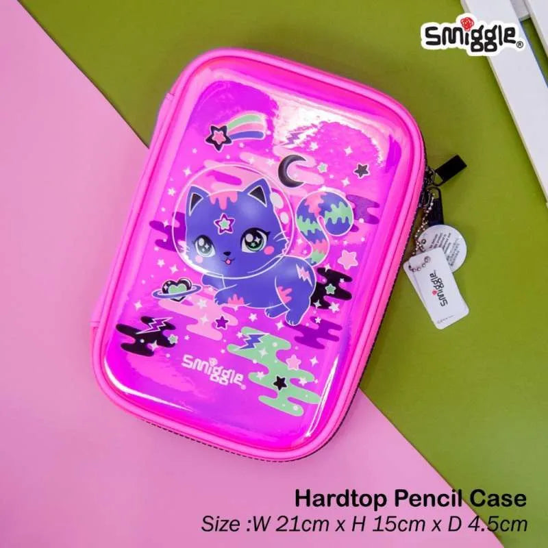 Smiggle Pink Wild Cat Hardtop Pencil case