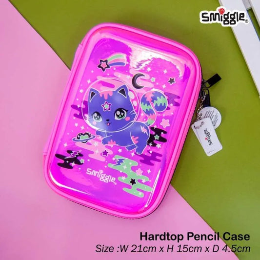 Smiggle Pink Wild Cat Hardtop Pencil case