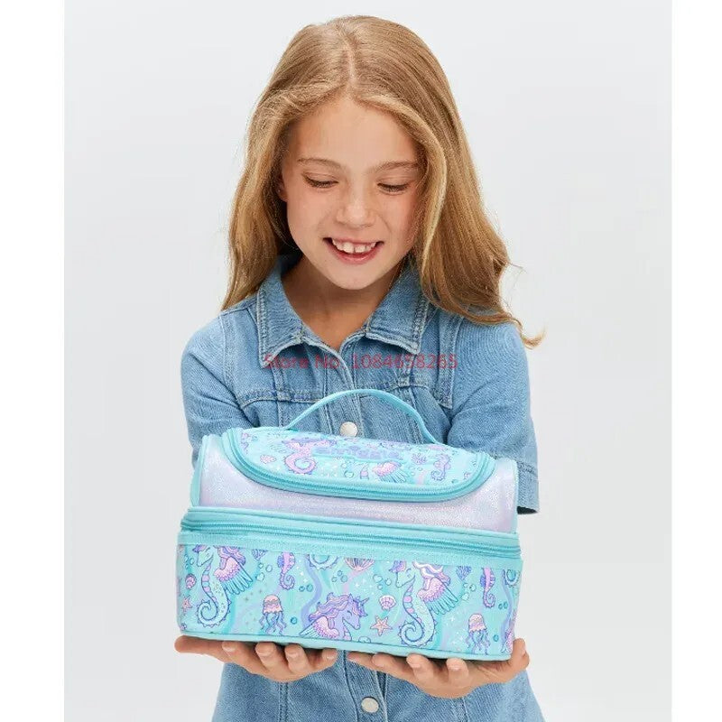 Smiggle Blue Epic Double Decker Lunch Bag