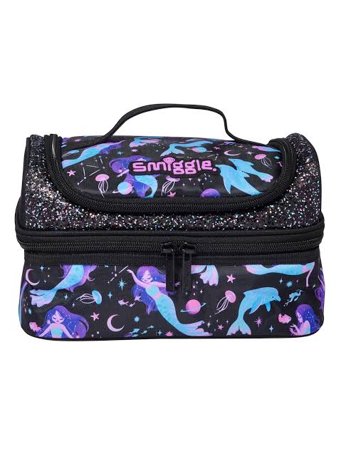 Smiggle Black Limitless Double Decker Lunch Bag