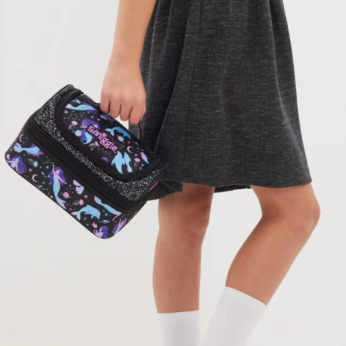 Smiggle Black Limitless Double Decker Lunch Bag