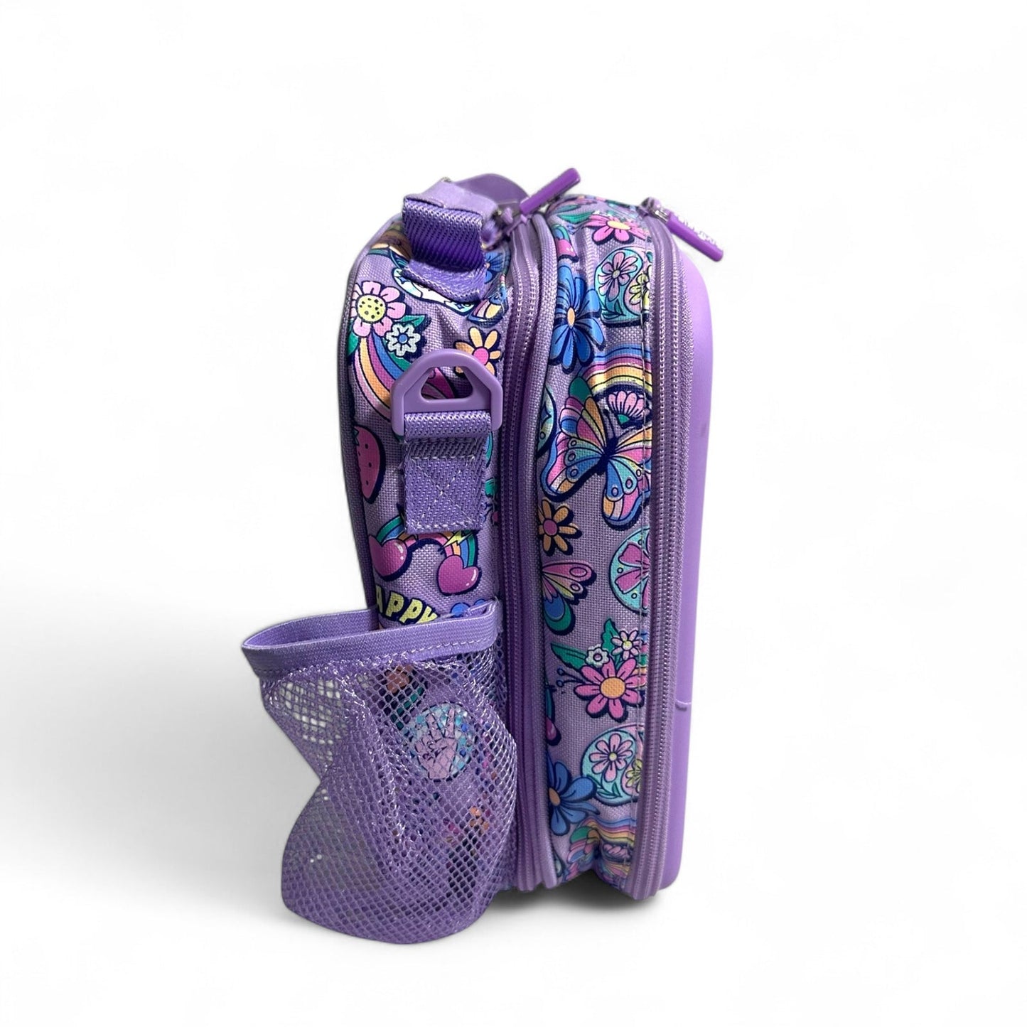 Smiggle Lilac Butterfly 18 inch Backpack + Hard Top Lunch Bag