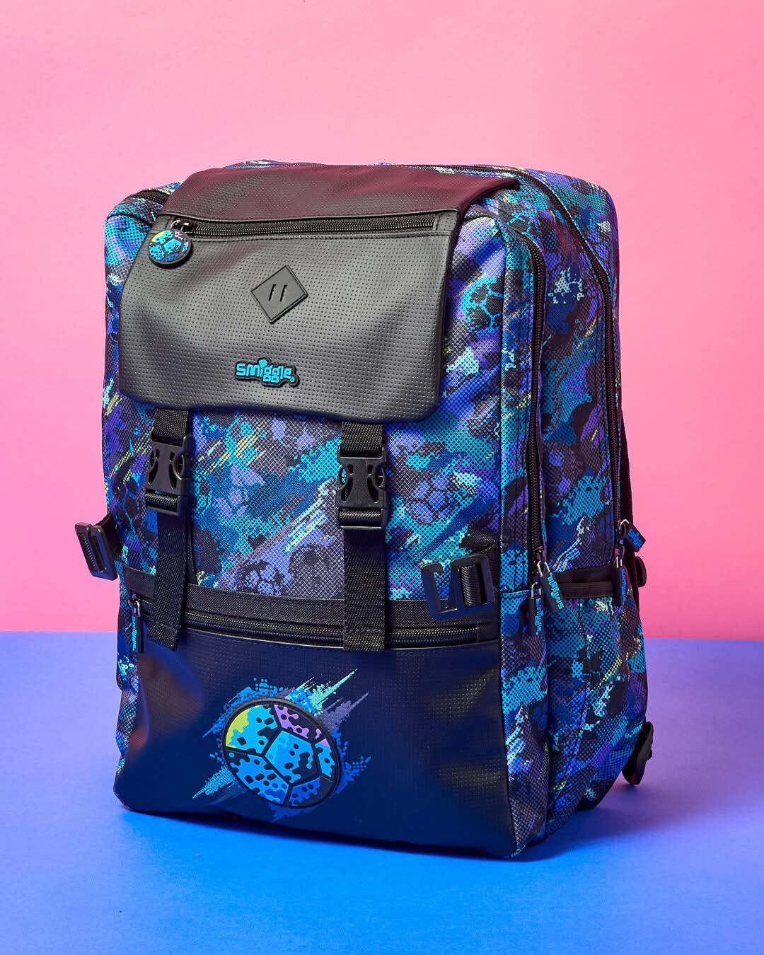 Smiggle Trailblazer 18 inch Backpack + Double Decker Lunchbox