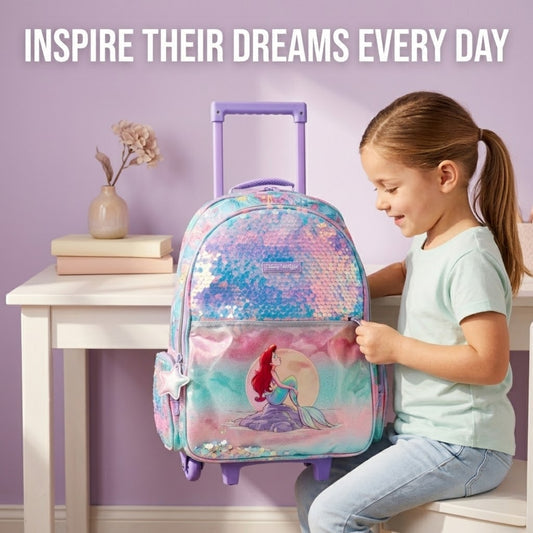 Smiggle Mermaid Trolley 18 inch + Lunch Bag With Strap