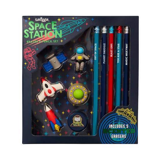 Smiggle Space Eraser & Pencil Set