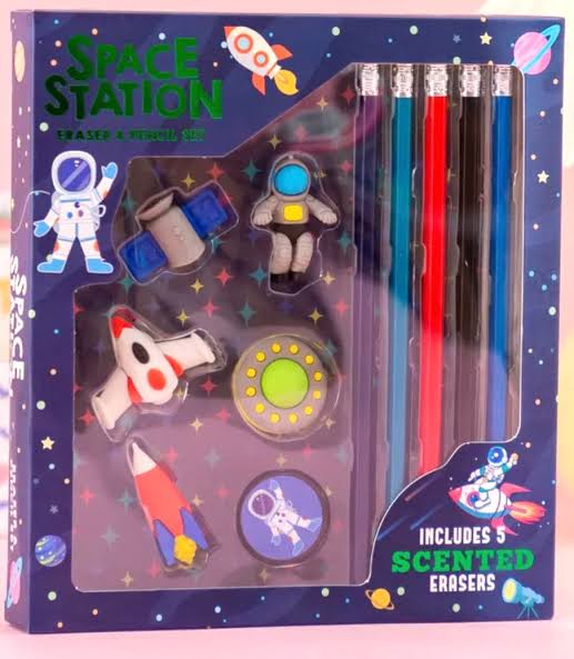 Smiggle Space Eraser & Pencil Set