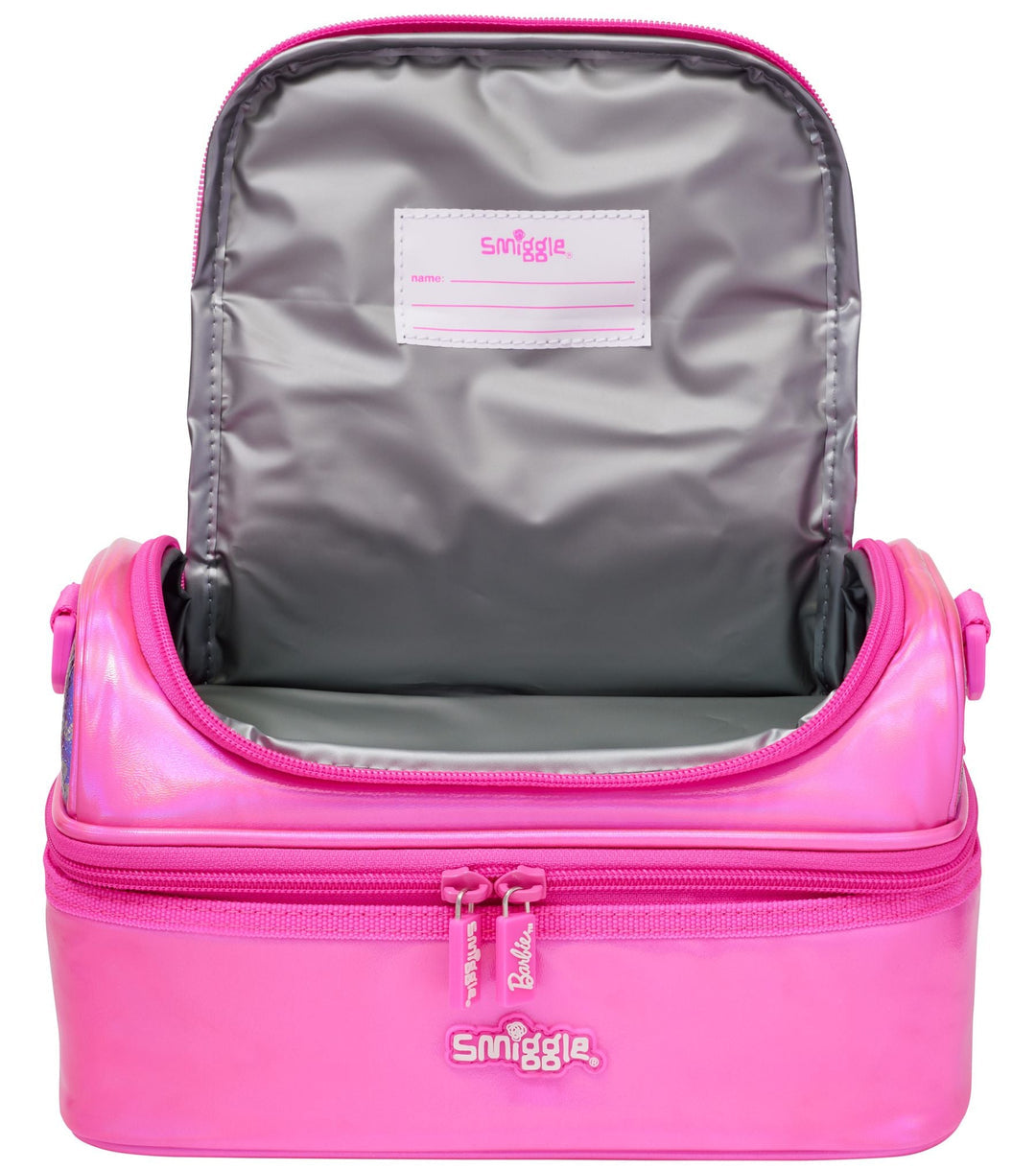 Smiggle Barbie Light Up Trolley Backpack 18 inch + Lunch Bag